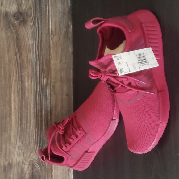 New Adidas Womens NMD Sneakers Size 7 Burgundy Casual Streetwear Walking Shoes - Picture 3 of 10